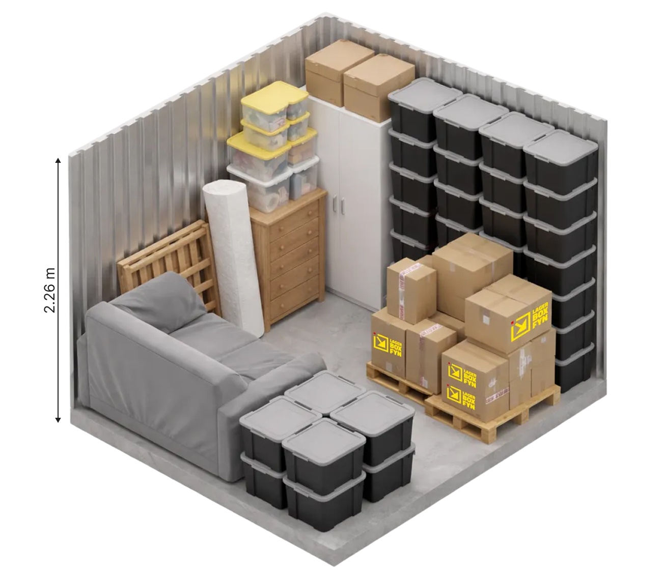 6m2 isoleret container til opbevaring