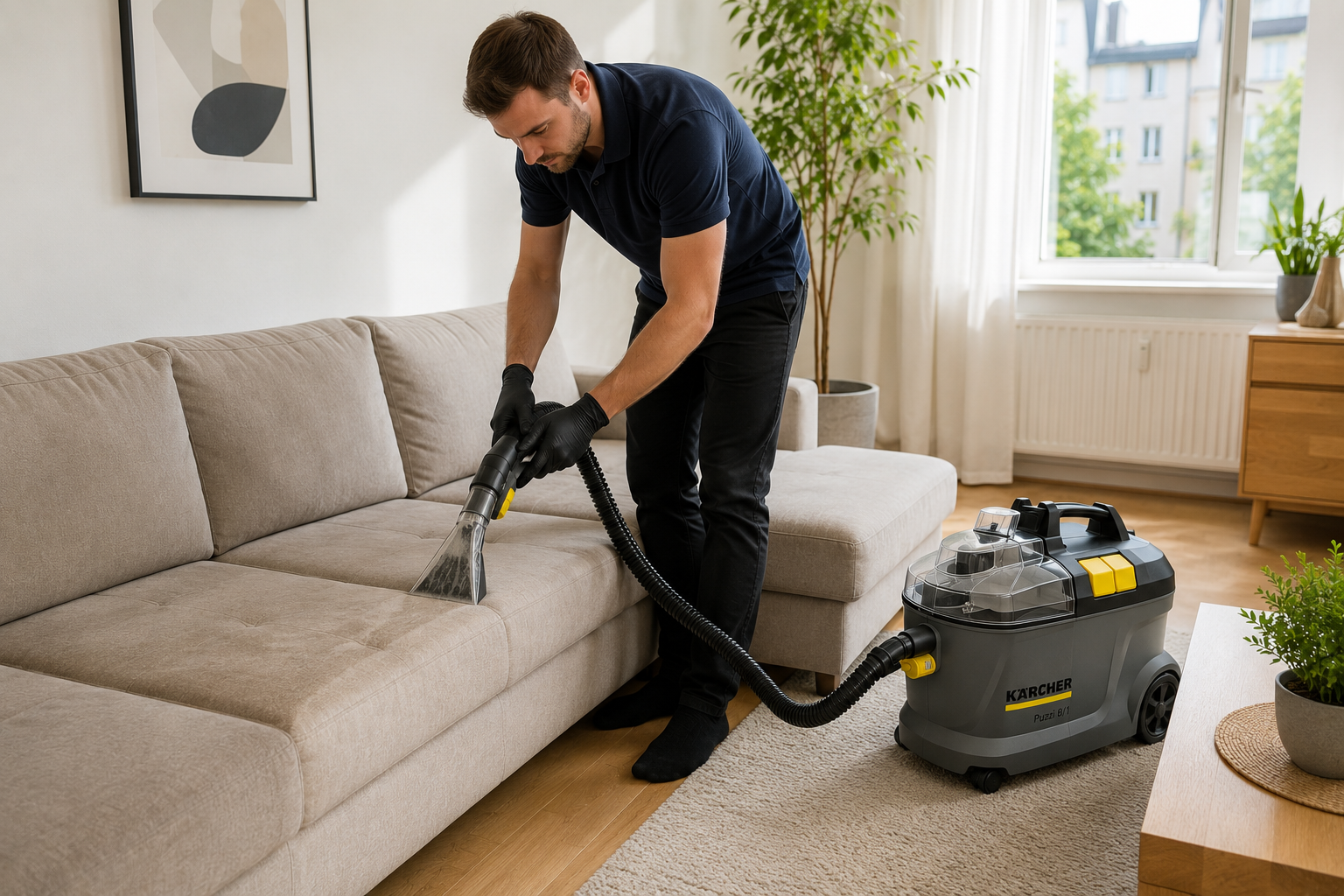 mit Puzzi Sofa reinigen